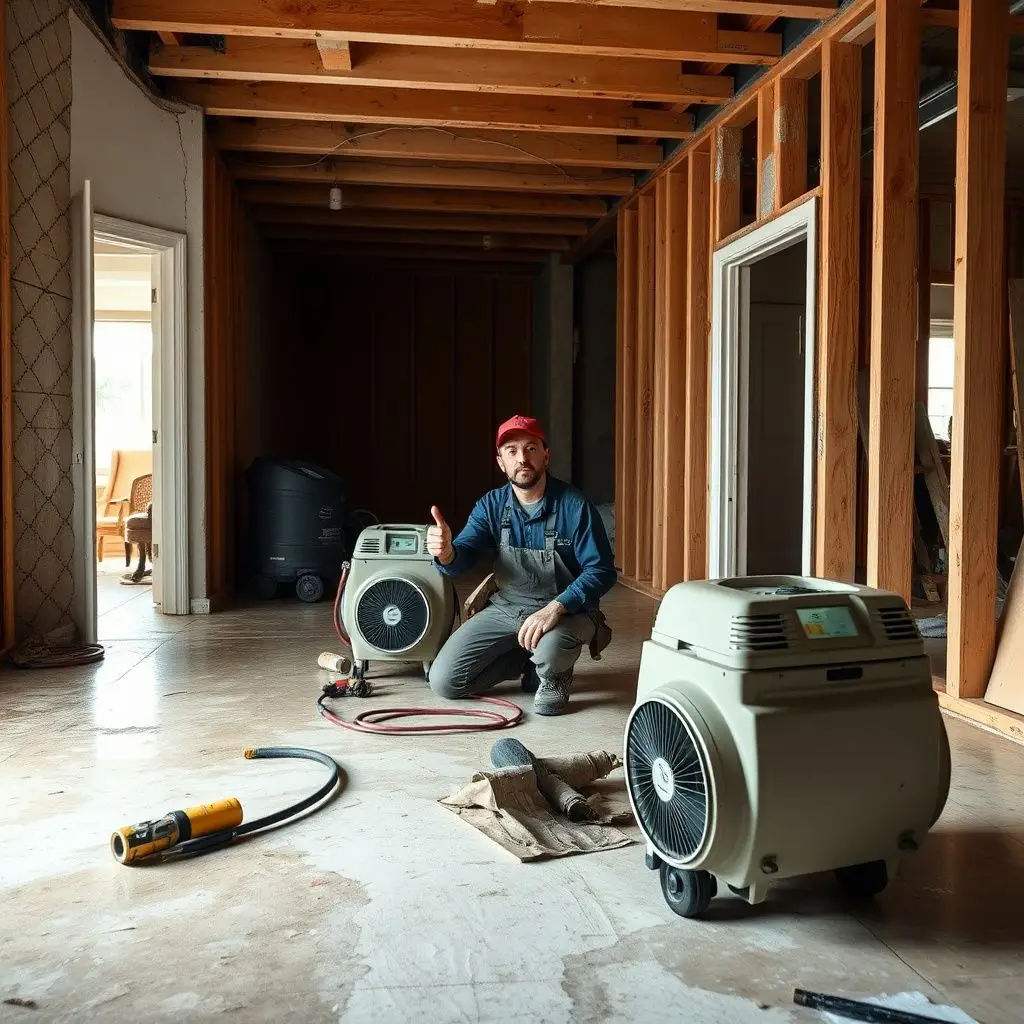 An IICRC-certified technician using a thermal imaging camera to detect hidden moisture behind a drywall wall in an Anaheim home